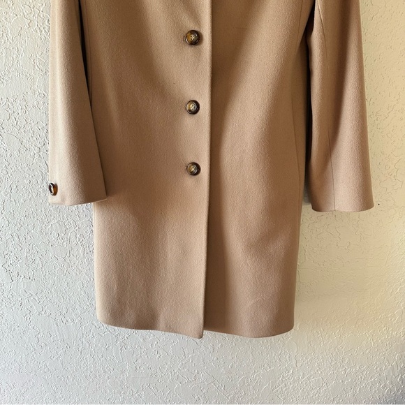 Fleurette Camel 100% Wool Long Reefer Coat - Picture 4 of 11